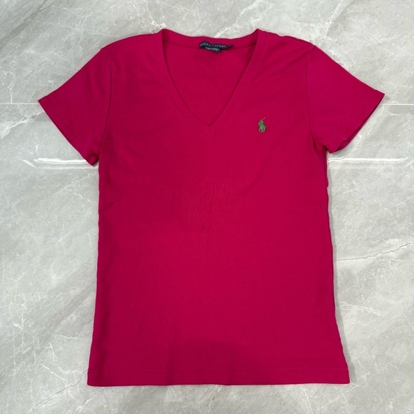 Ralph Lauren Tops - Women’s Ralph Lauren V-Neck Short Sleeve Shirt 100% Cotton Large
